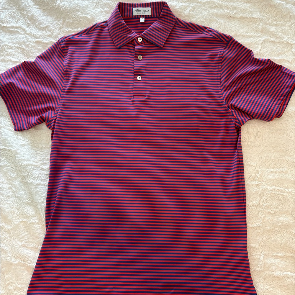 Men’s small Peter Millar Striped Golf Polo Shirt